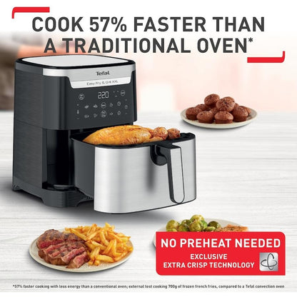Tefal Easy Fry & Grill XXL Flexcook Air Fryer EY801D | No Preheating | 2 in 1 Airfryer and Grill | Single and Dual Cooking Zones | Precision Temperature Control | Healthy Cooking