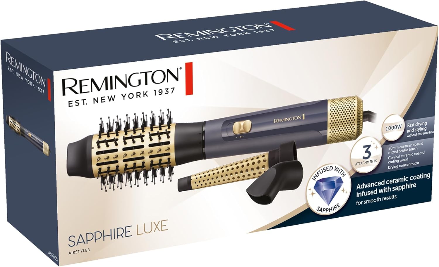 Remington Womens Air Styler | Ceramic Iconic Conditioning | Heated Hair Brush Styling Tool