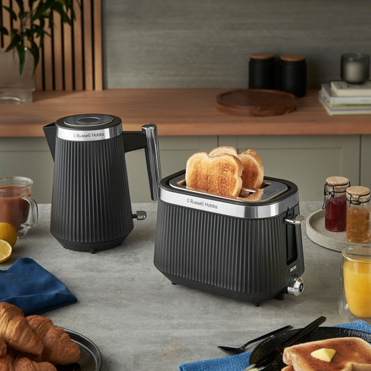 Russell Hobbs Fluted 1.7L Kettle | Electric Tea Coffee Water Boiling Machine | Sleek Design  with Illumination