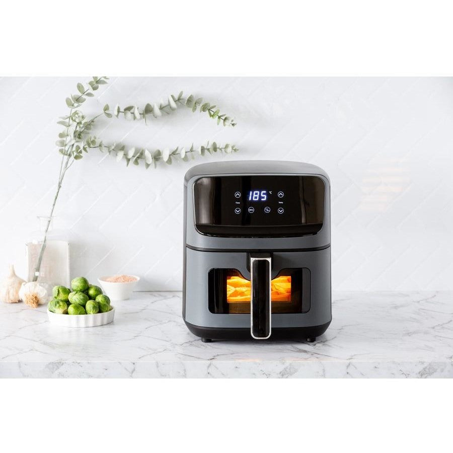 Healthy Choice 5L Digital Air Fryer with Viewing Window and Digital Display | Healthy Cooking | Adjustable Temperature | Non-stick Basket | Touch Controls