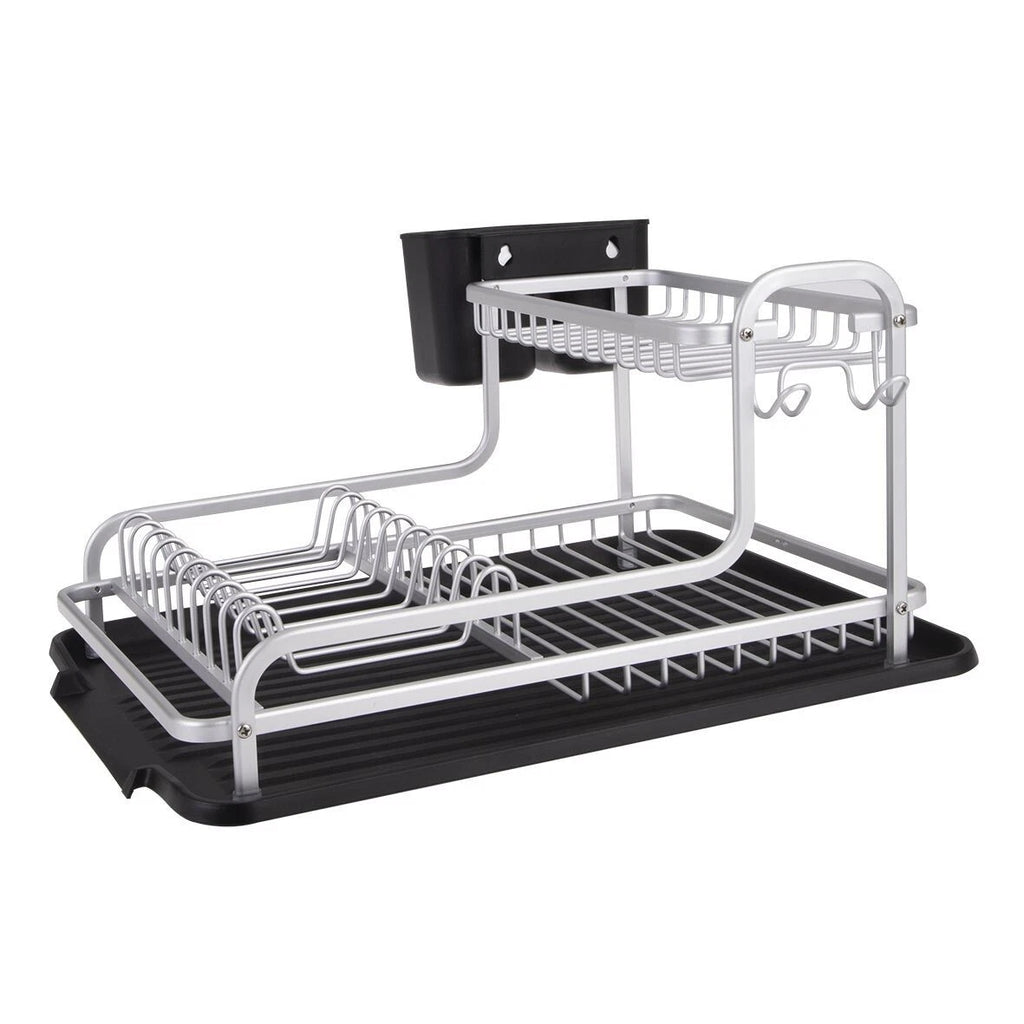 Dish Drying Rack 2 Tier Plate Cutlery Bowl Dish Drying Rack Organiser Storage Airer