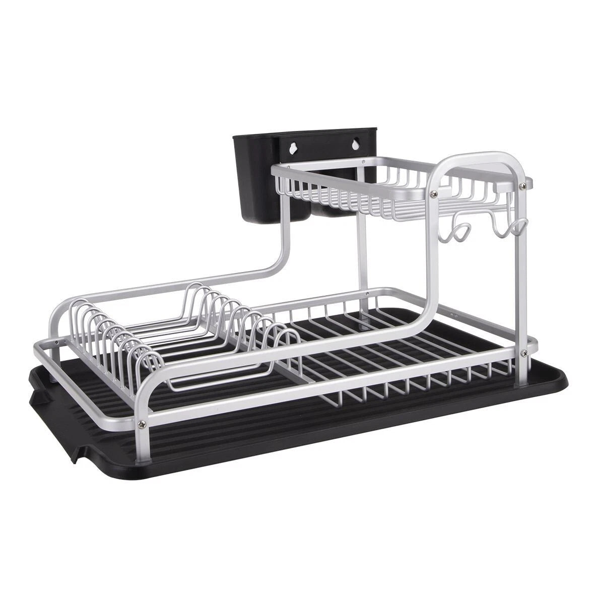 Dish Drying Rack 2 Tier Plate Cutlery Bowl Dish Drying Rack Organiser Storage Airer