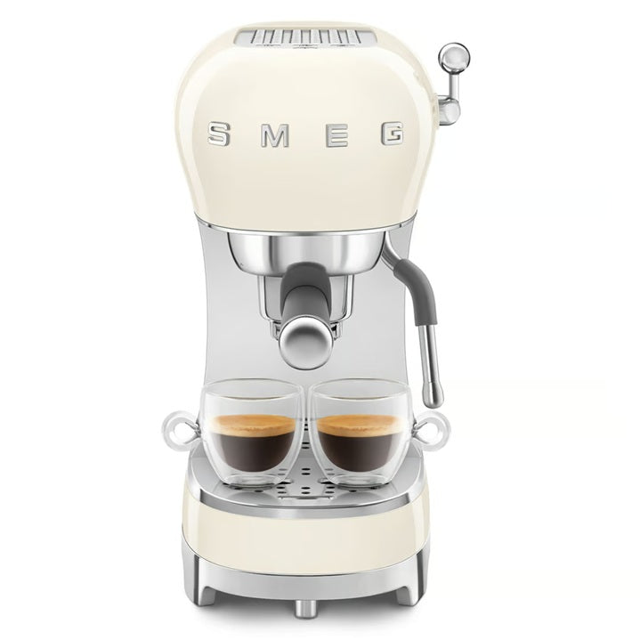 SMEG Espresso Coffee Machine with Milk Frothing | Cappuccino Single Double Brew | Steam Wand Milk Frother | 15 Bar Pressure