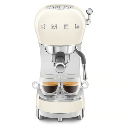 SMEG Espresso Coffee Machine | Cappuccino Single Double Brew | Milk Frother Frothing Steam Wand | 15 Bar