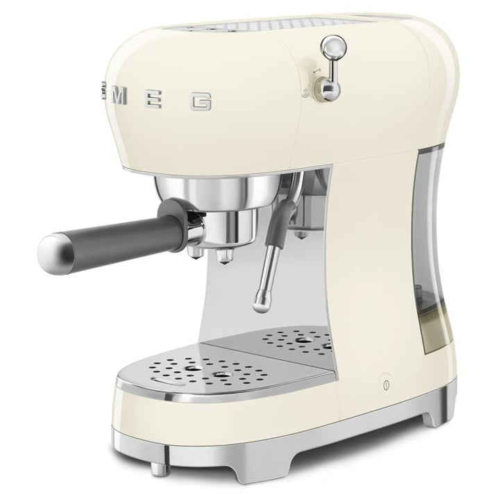 SMEG Espresso Coffee Machine with Milk Frothing | Cappuccino Single Double Brew | Steam Wand Milk Frother | 15 Bar Pressure