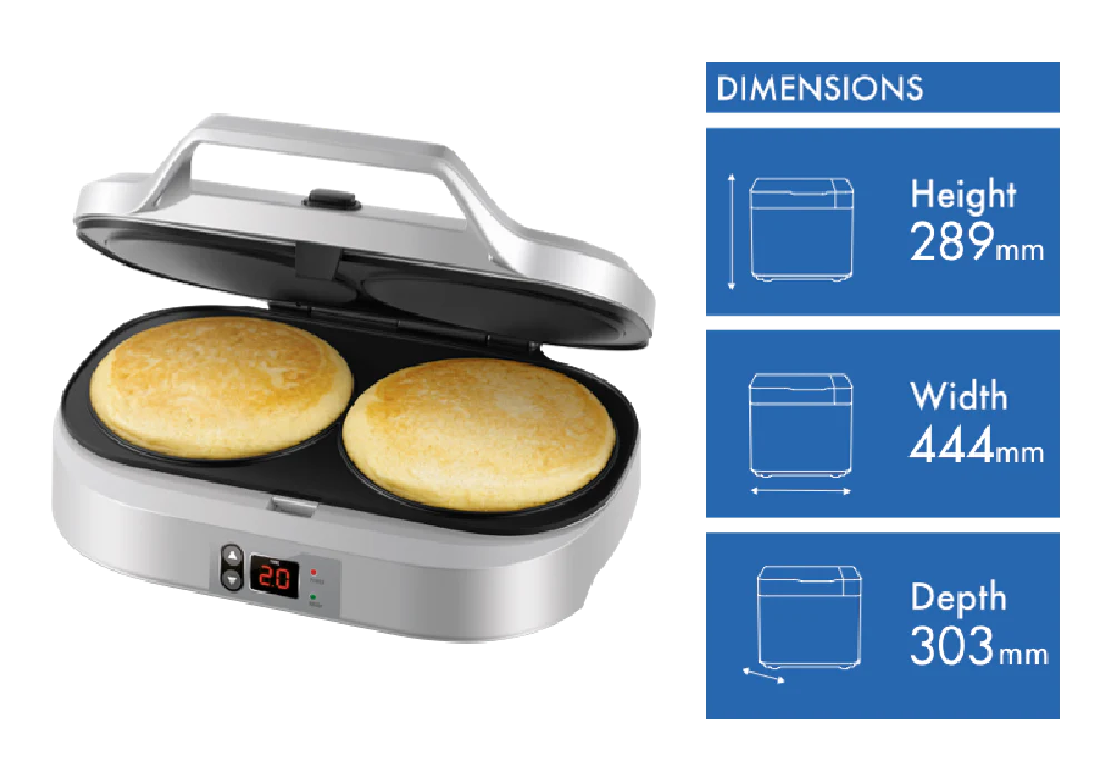 Kambrook Pancake Maker | Electric Digital Breakfast Pancake Machine | Non Stick Heated Kitchen Appliance