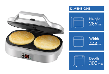 Kambrook Pancake Maker | Electric Digital Breakfast Pancake Machine | Non Stick Heated Kitchen Appliance