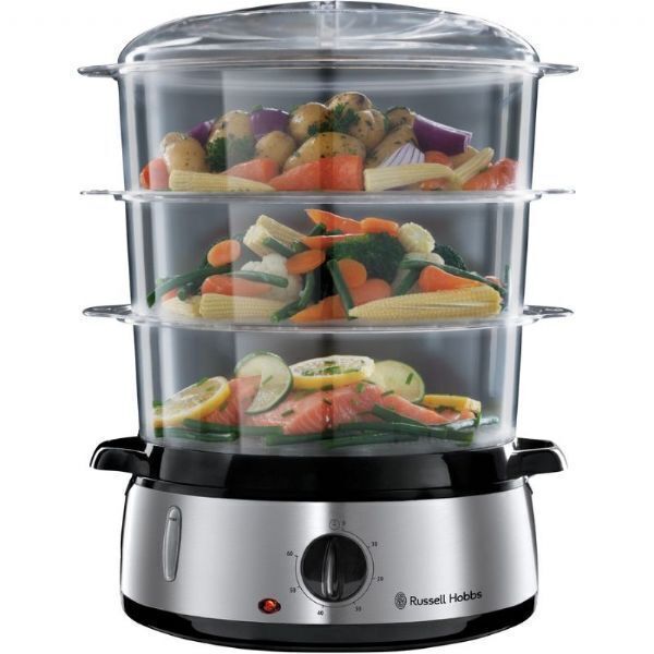 Russell Hobbs Food Steamer 9L | Meat Fish Vegetable Cookware Kitchen BPA Free Healthy Cooking