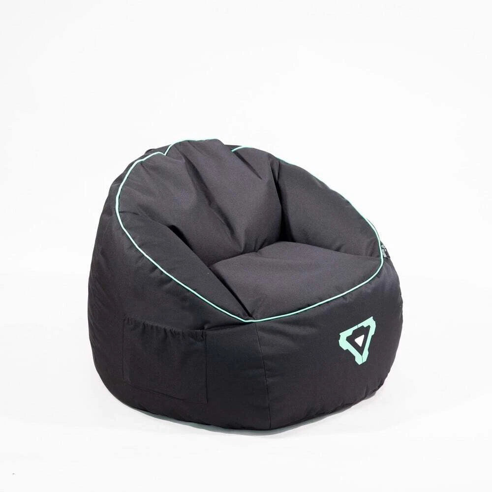 Laser Gaming Fabric Bean Bag | Game Sofa TV Chair Lounger w/ Headphone Strap & Side Pocket Black