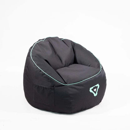 Laser Gaming Fabric Bean Bag | Game Sofa TV Chair Lounger w/ Headphone Strap & Side Pocket Black