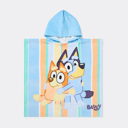 Bluey Hooded Beach Towel | Kids Toddler Cotton Absorbent Bingo Drying Towel 60x120cm