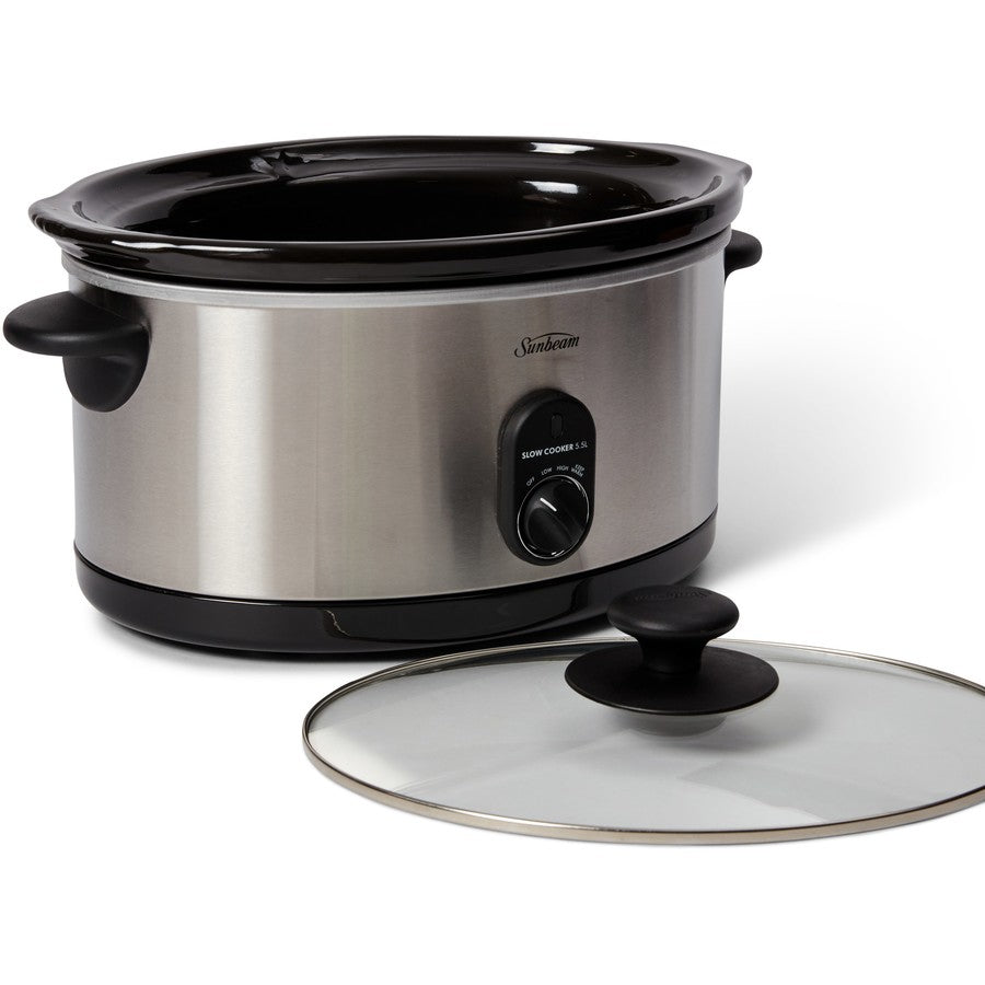 Sunbeam 5.5L Slow Cooker | Non-Stick Ceramic Crock Pot Meat Stew Curry Cooker