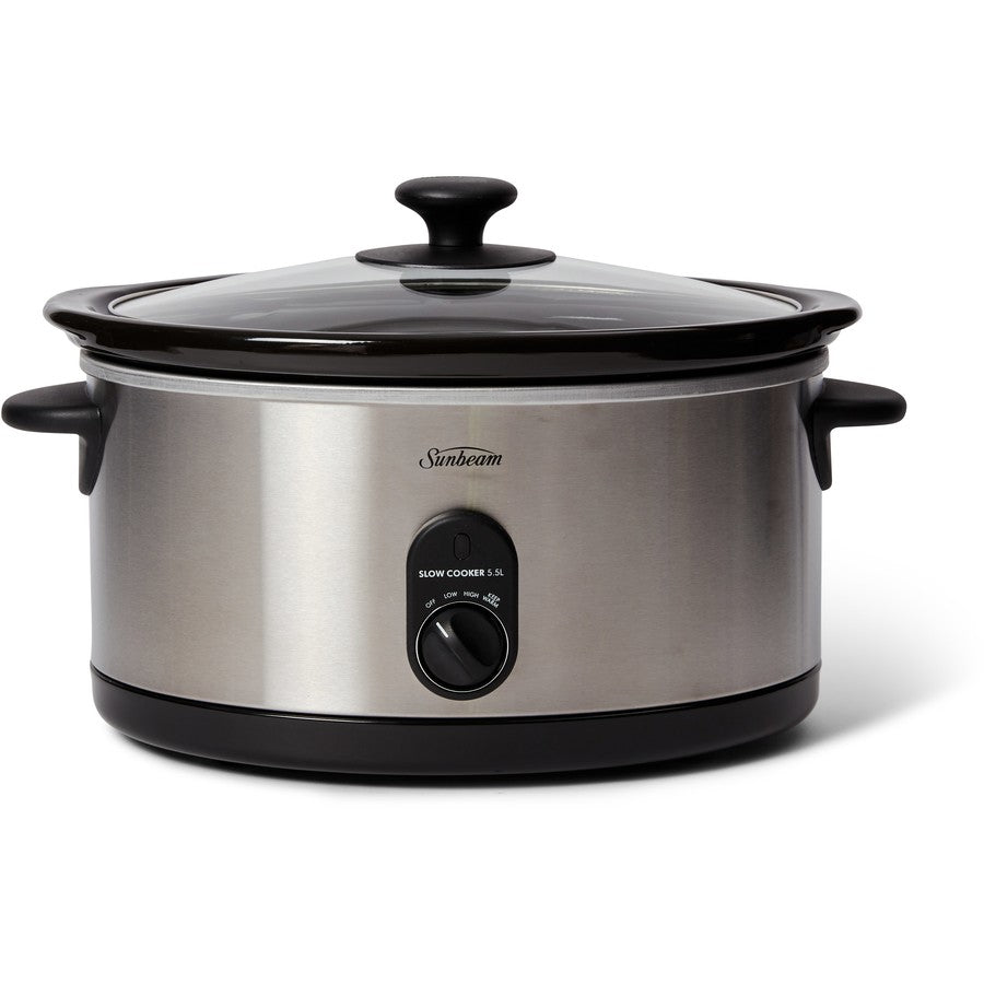 Sunbeam 5.5L Slow Cooker | Non-Stick Ceramic Crock Pot Meat Stew Curry Cooker