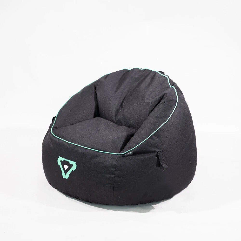 Laser Gaming Fabric Bean Bag | Game Sofa TV Chair Lounger w/ Headphone Strap & Side Pocket Black