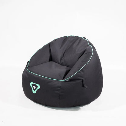Laser Gaming Fabric Bean Bag | Game Sofa TV Chair Lounger w/ Headphone Strap & Side Pocket Black