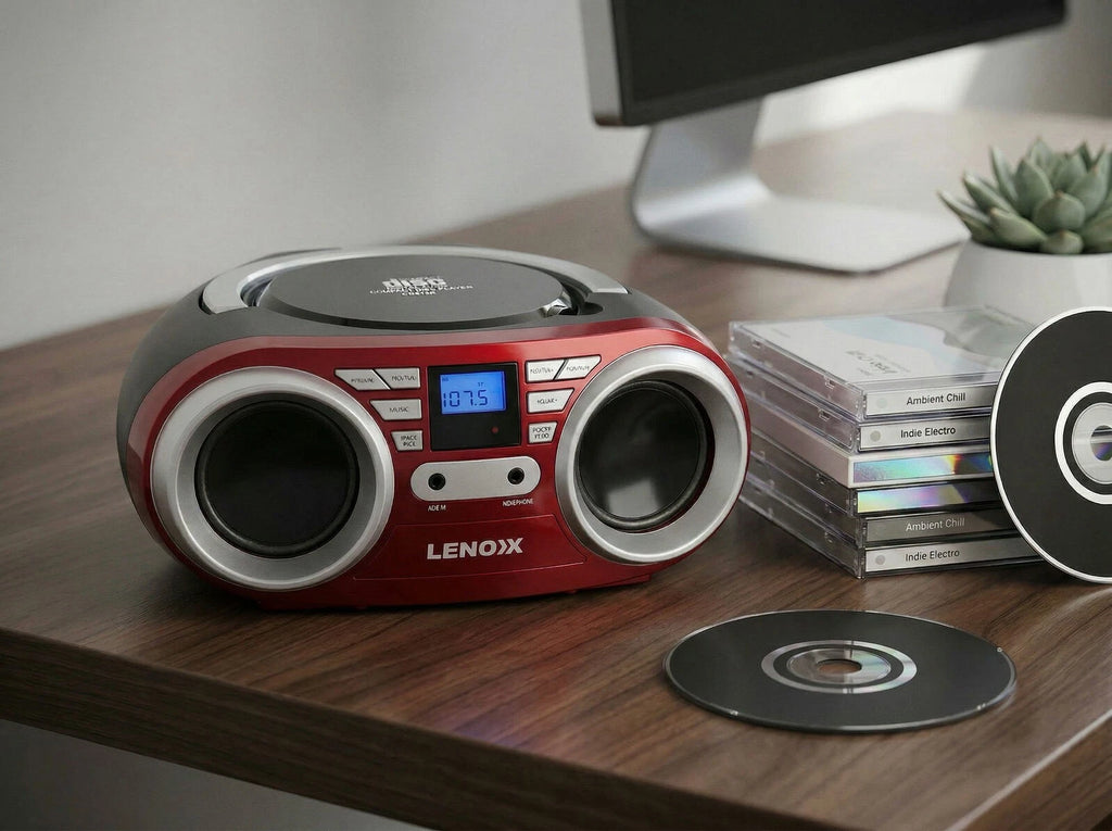 Portable Stereo Music Player CD Player 4W Speaker FM Radio AUX In Picnic