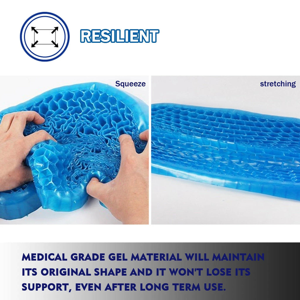 Car Home Office Seat Cushion Flexible Gel Honeycomb Support Back Spine Protector Back Relief Pad
