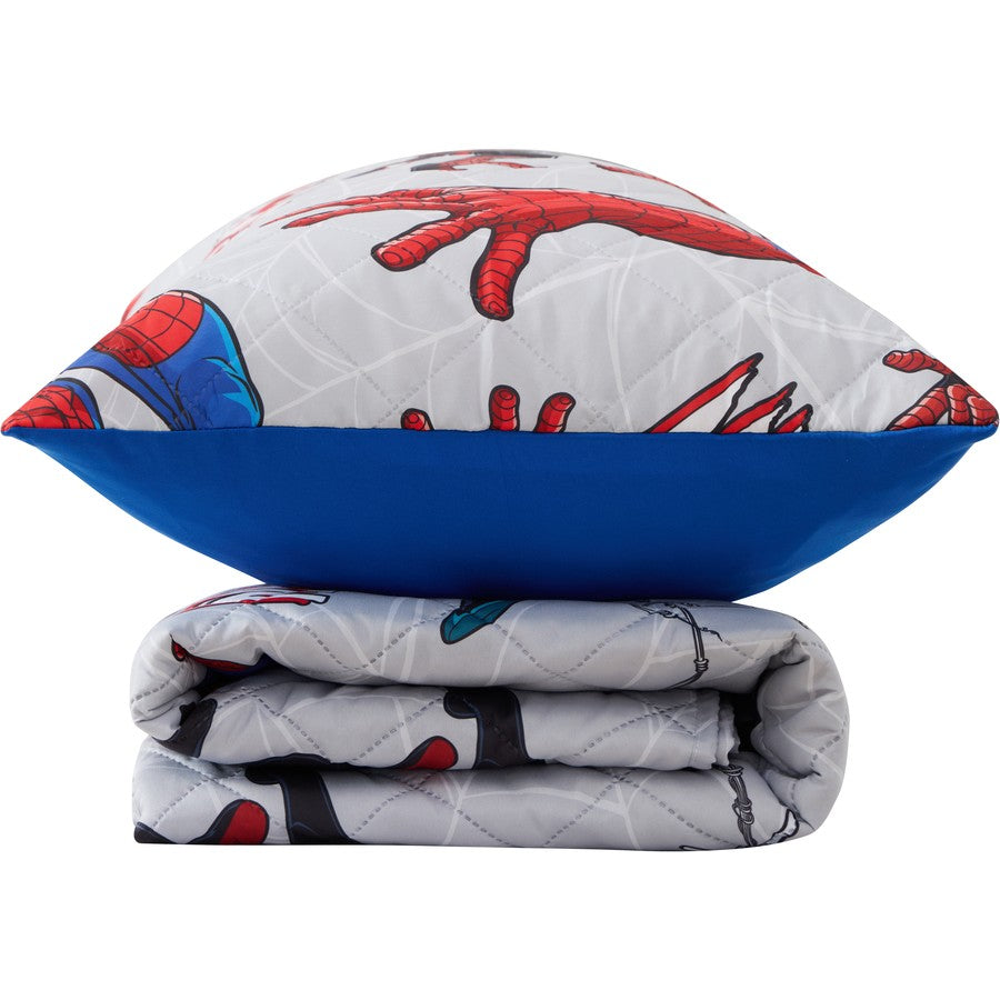 Spiderman Kids Comforter Bedding and Pillowcase Set, Colourful Spiderman Bedroom Decor - Single - Gift Birthday Christmas