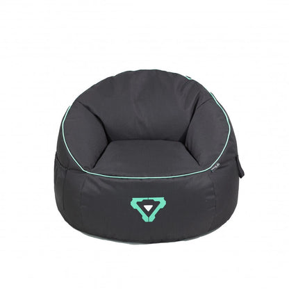 Laser Gaming Fabric Bean Bag | Game Sofa TV Chair Lounger w/ Headphone Strap & Side Pocket Black