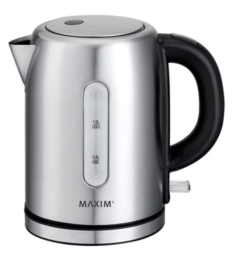 Maxim Cordless 1L Electric Kettle Hot Water Jug Stainless Steel Boil Dry Protection