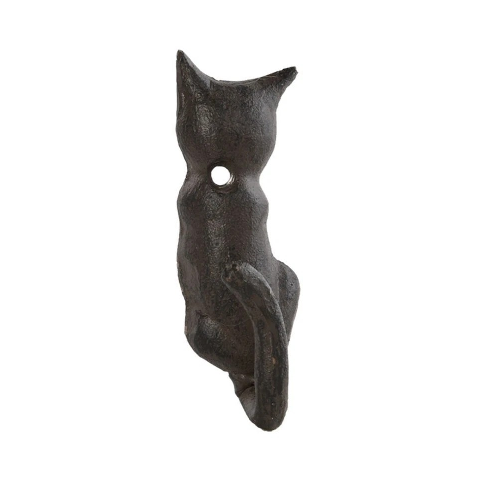 Esschert Design Cast Iron Cat Tail | Wall Hook | Home Decor| 2 x 2 Pieces