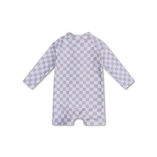 Swim Essentials UV Long Sleeved Swimsuit Rashguard Sand Check Kids