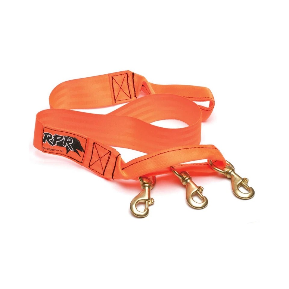 RPR Triple Hound Lead | Pet Dog Puppy Split Walker | Rope Leash 1.2m Orange
