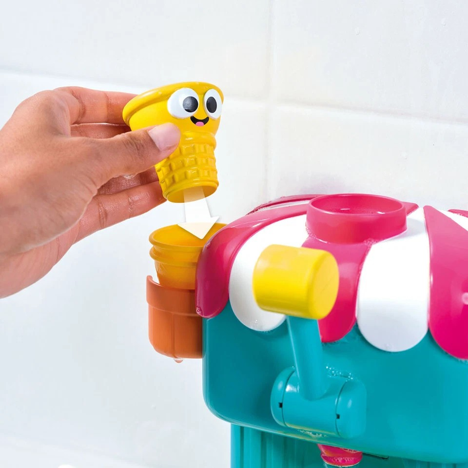 Toomies Foam Ice-Cream Cone Factory | Deluxe Baby/Toddler Bath Toy Set | Bubble Bath