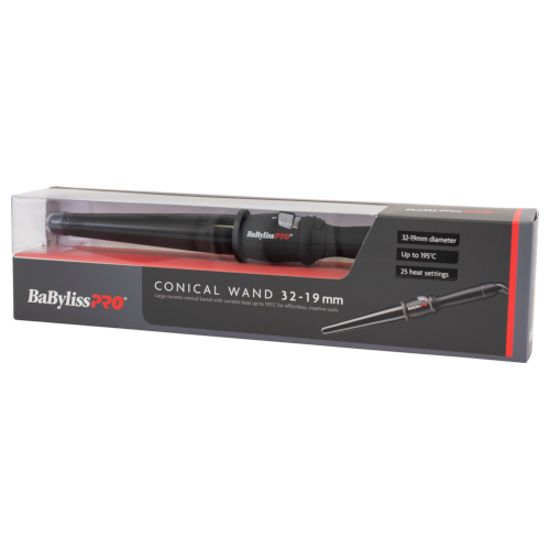 BaBylissPRO | Ceramic Conical Wand | Hair Styler | Instant Ceramic Heat