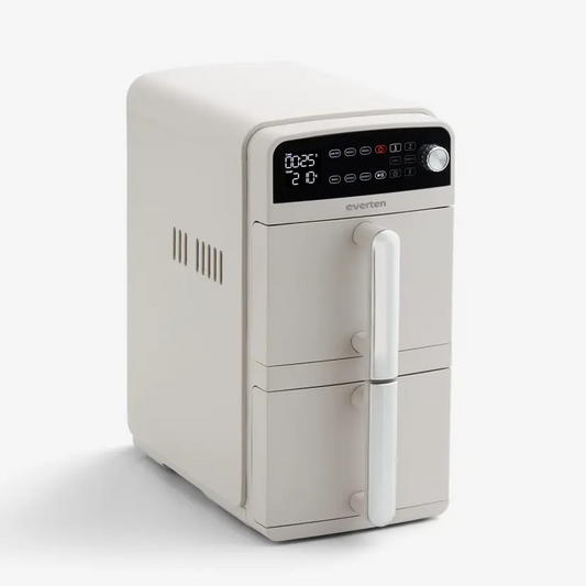 Everten 10L Airfryer | Double Drawer Air Fryer | Space Saving & Multi-Zone | Slimline | Roast/Bake/Airfry