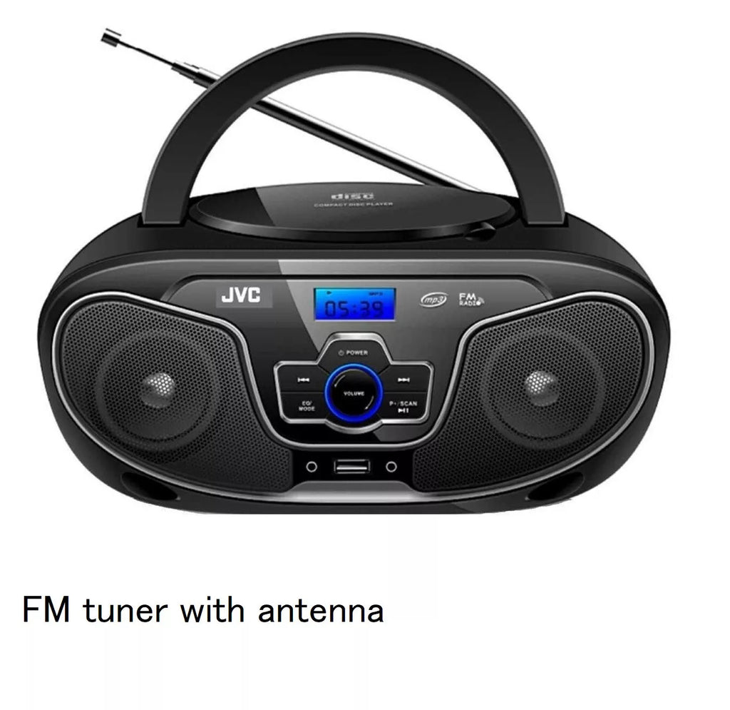 JVC CD Player Bluetooth Boombox Portable 2x 4W Speakers USB/FM Radio/AUX Music