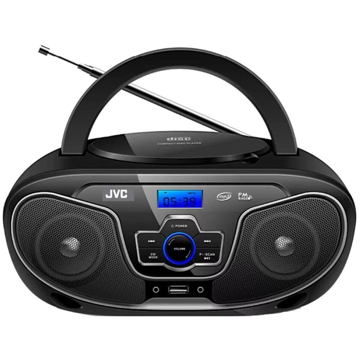 JVC CD Player Bluetooth Boombox Portable 2x 4W Speakers USB/FM Radio/AUX Music