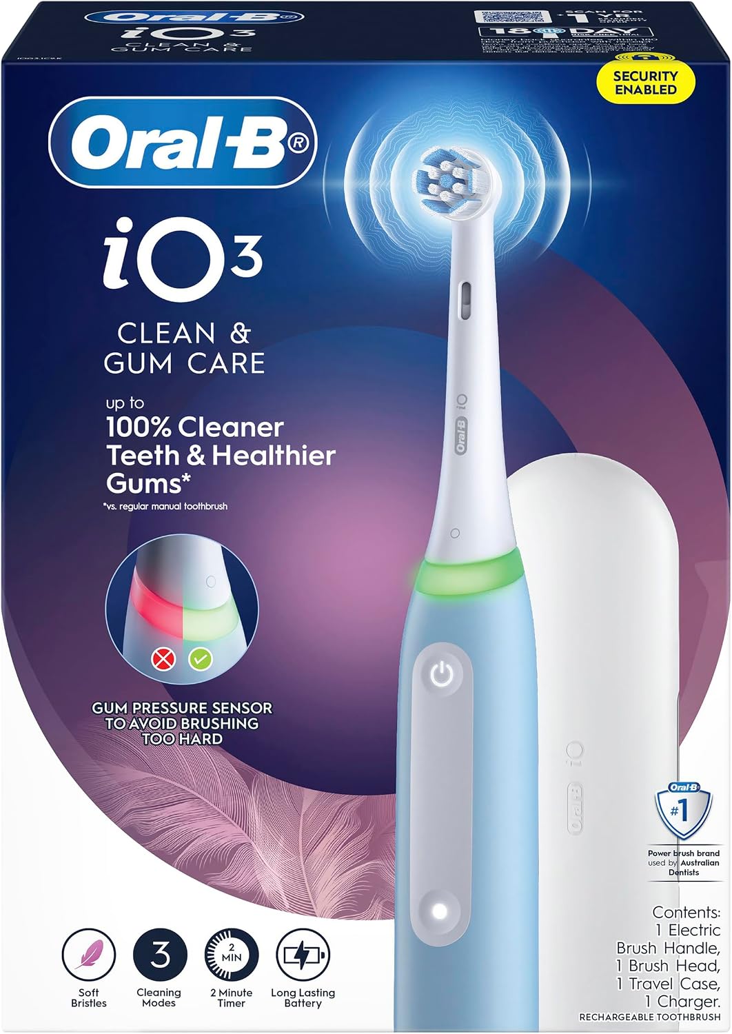 Oral-B Electric Toothbrush Clean & Gum Protect, Gum Pressure Sensor, 2 Minute Timer, Clean & Gum Protect Brush Head, Long Lasting Battery