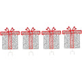 Mirabella Gift Box Stake Lights | Warm White | Set of Four | Christmas Decor