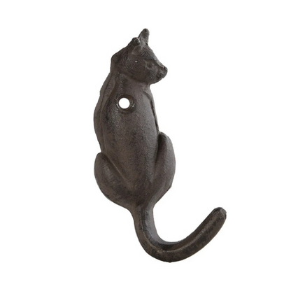 Esschert Design Cast Iron Cat Tail | Wall Hook | Home Decor| 2 x 2 Pieces