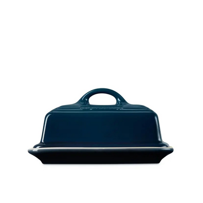 Le Creuset Stoneware Butter Dish Nuit | Kitchen Butter Dish Keeper | Stone Container Storage | Microwave and Fridge Safe