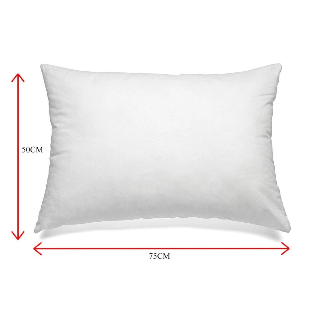 Royal Comfort 1000 GSM Duck Feather & Down Cotton Bedding Pillow | Two Pcs 50x75cm | White