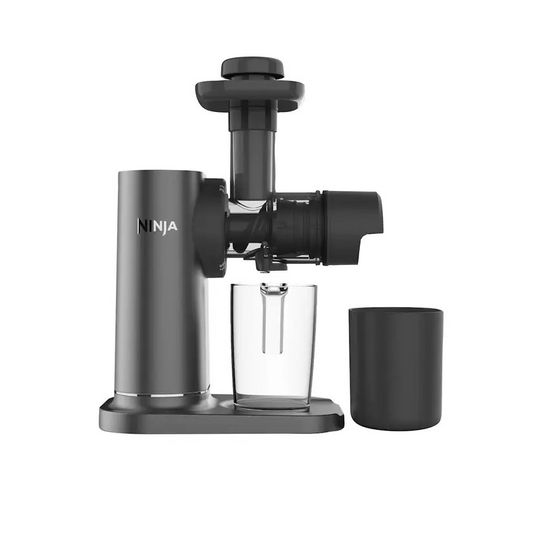 Ninja NeverClog JC151 Cold Press Juicer Grey | NeverClog Cold Press Technology | Anti Drip | Interchangeable Filters | Dishwasher Safe Attachments