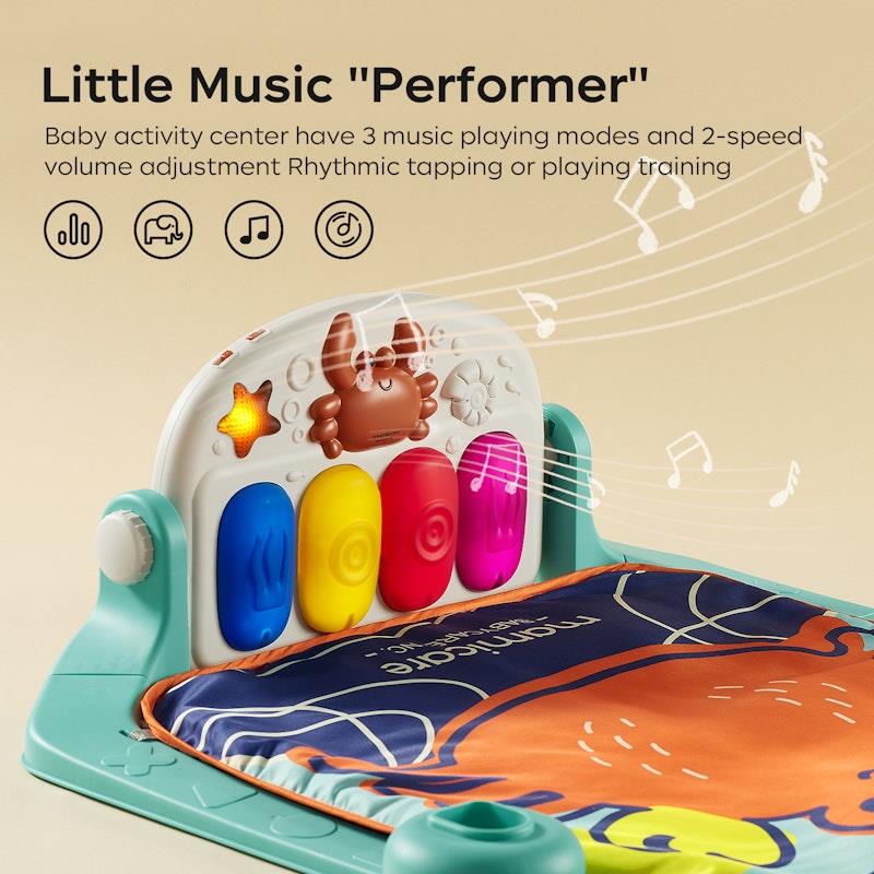 Babycare Play Gym | Infant Baby Playmat | Musical Keyboard Sensory Play Mat Washable