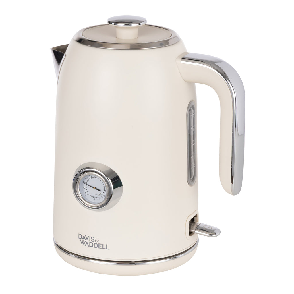 Davis & Waddell Newbury Vintage Electric Kettle | 1.7L Cream | Classic Look Kettle | One touch Switch