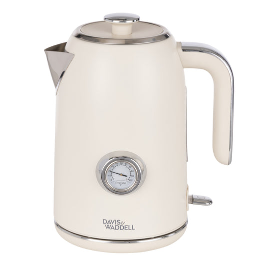 Davis & Waddell Newbury Vintage Electric Kettle | 1.7L Cream | Classic Look Kettle | One touch Switch