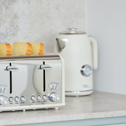 Davis & Waddell Newbury Vintage Electric Kettle | 1.7L Cream | Classic Look Kettle | One touch Switch