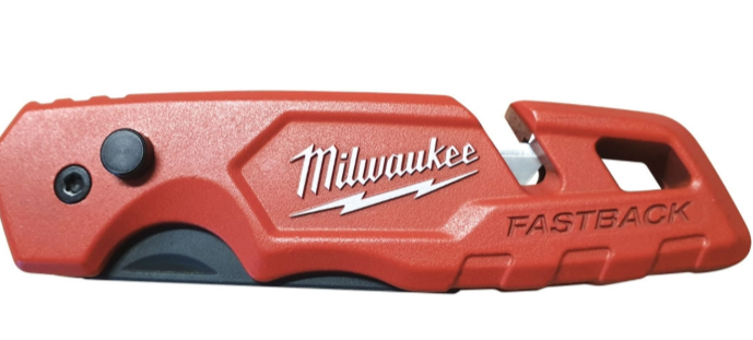 Milwaukee FASTBACK™ | Folding Knife | 5 Blade Storage | Single Hand Action | Slide Lock Feature |