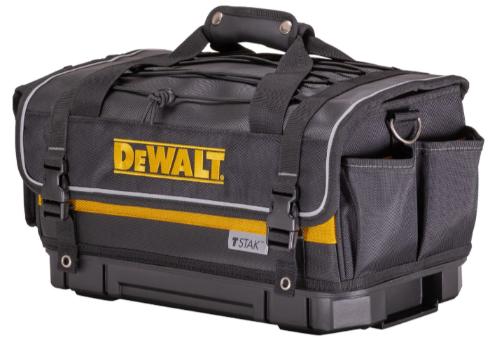 DeWalt TSTAK Rigid Covered Tool Bag | Waterproof| Rivet Reinforced | Padded Shoulder Strap