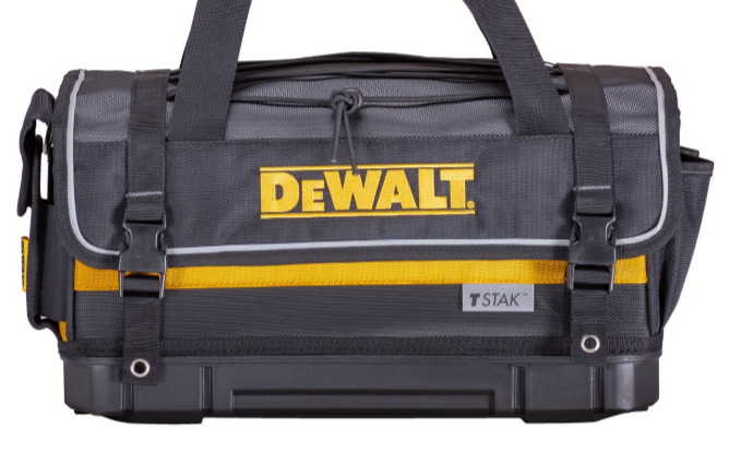 DeWalt TSTAK Rigid Covered Tool Bag | Waterproof| Rivet Reinforced | Padded Shoulder Strap