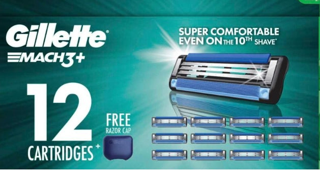 Gillette Mach3+ Razor Cartridge | 12 pack