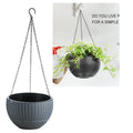 Hanging Rattan-Style Flower Basket 26cm Indoor Outdoor Balcony Planter Hanging Chains