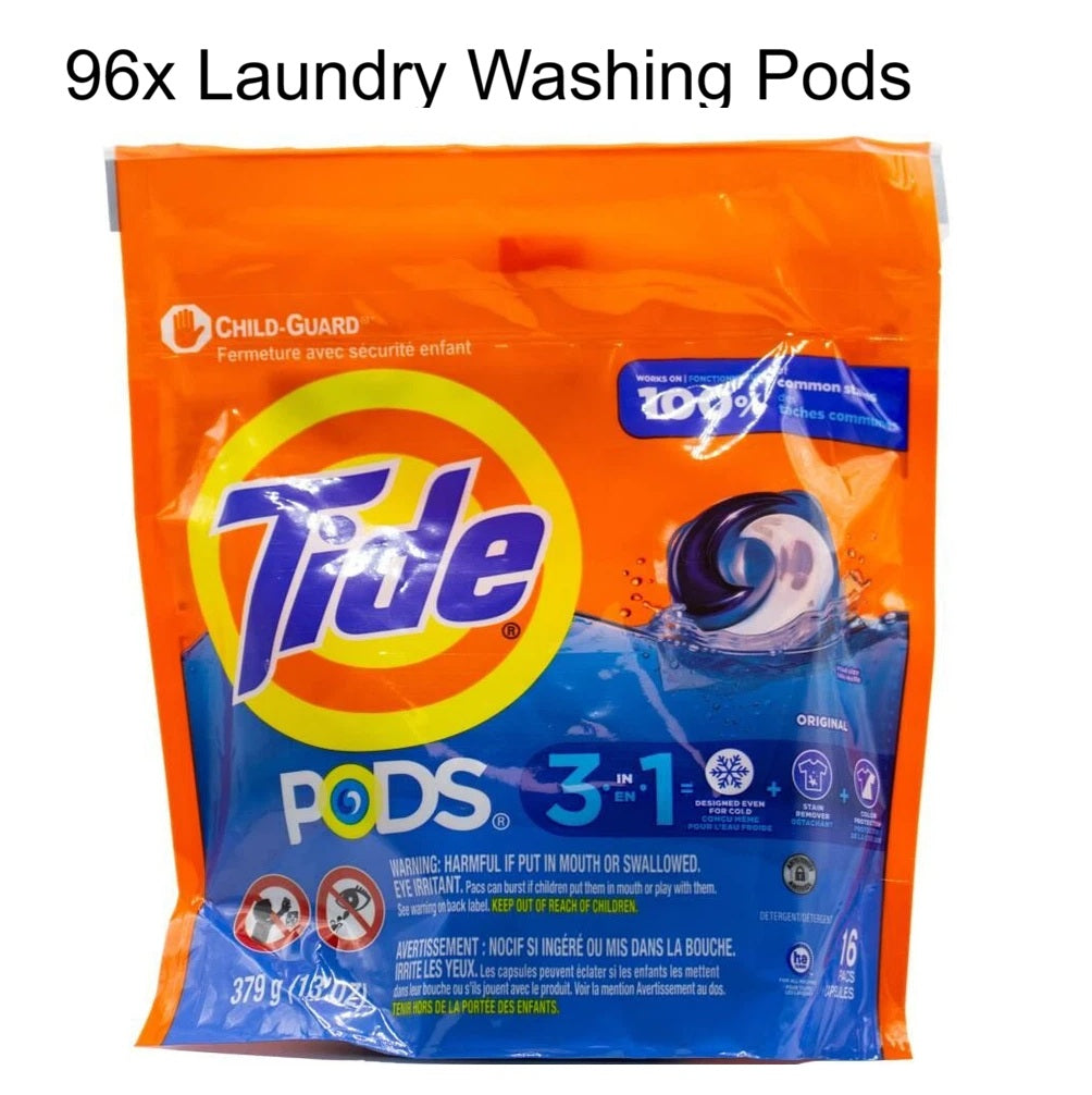 96x Washing Machine Laundry Tablets Pods Stain Remover Detergent Caps Capsules Garment Washing Cleaner