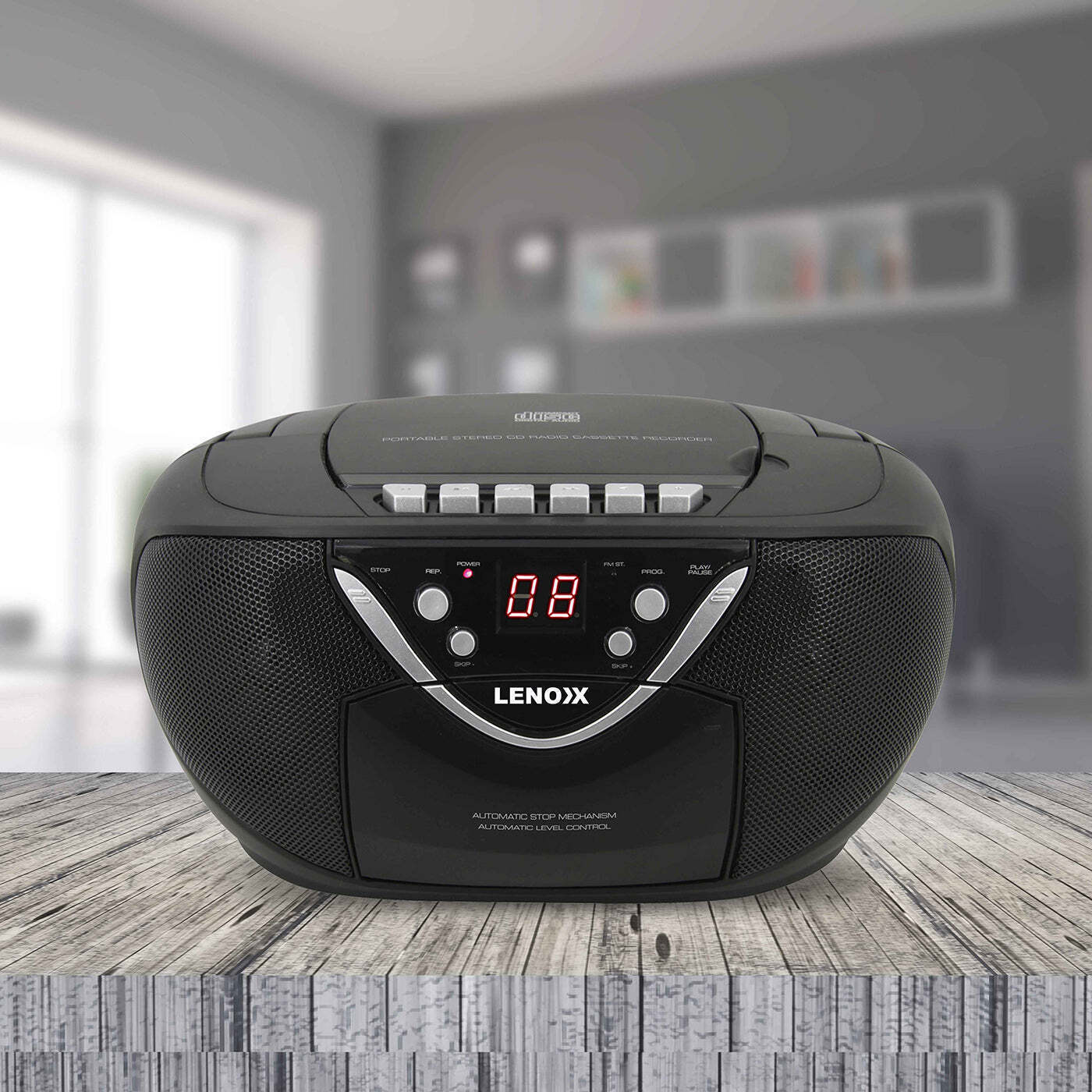 Lenoxx Portable CD/Cassette Player with AM/FM Radio Speaker