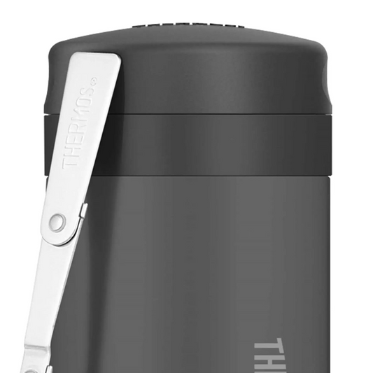 Thermos FUNtainer Insulated Food Jar w/ Spoon 470mL Charcoal | Hot Coffee Flask | Vacuum Seal Insulation | Dishwasher Safe